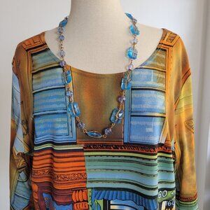Vintage Jessica Max Women’s Art Deco Shirt (Size: Large)